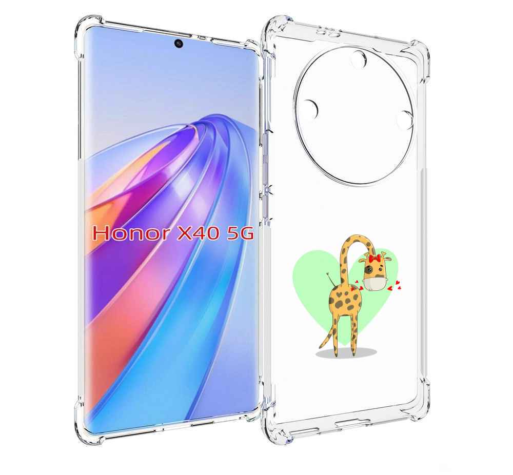 

Чехол MyPads Влюбленный жираф 14 февраля для Honor X40, Прозрачный, Tocco
