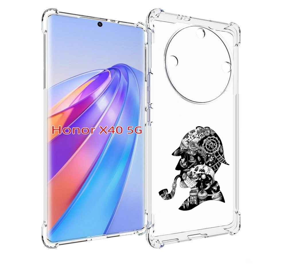 

Чехол MyPads мужчина с трубкой абстракция для Honor X40, Прозрачный, Tocco