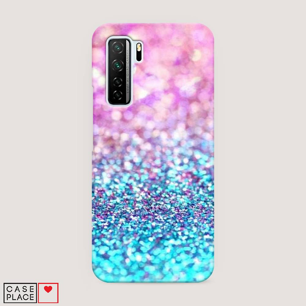 фото Чехол awog "розово-голубые глиттеры рисунок" для honor 30s (global)