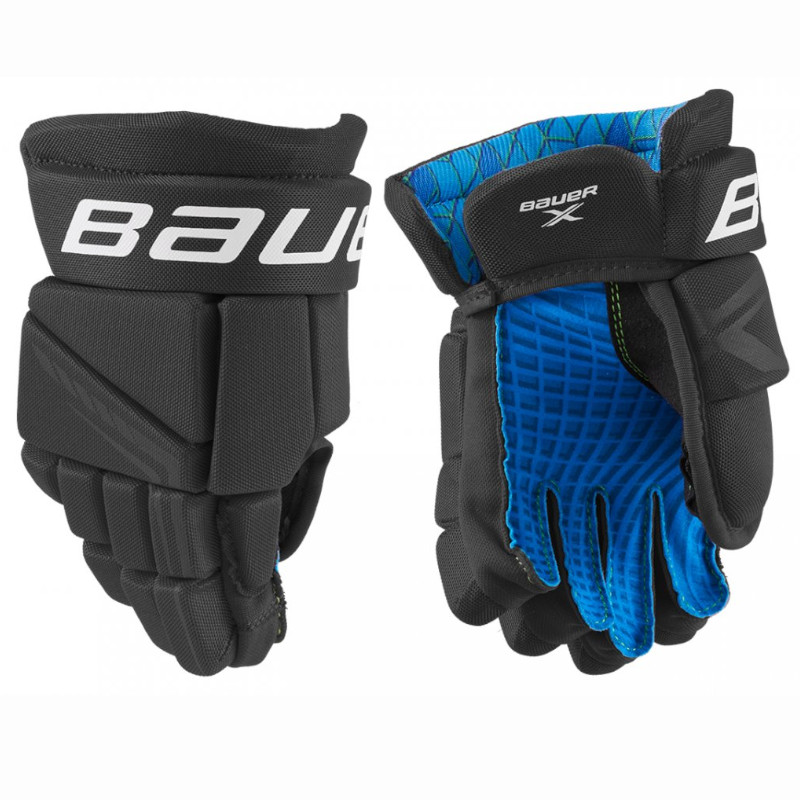 Перчатки хоккейные BAUER X S21 YTH р.8 (черно-белые) 1058656