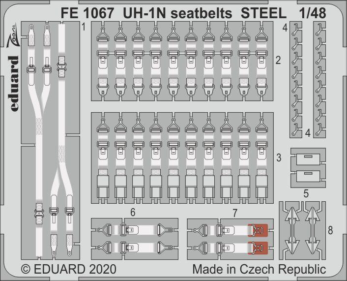фото Фототравление eduard 1/48 uh-1n стальные ремни