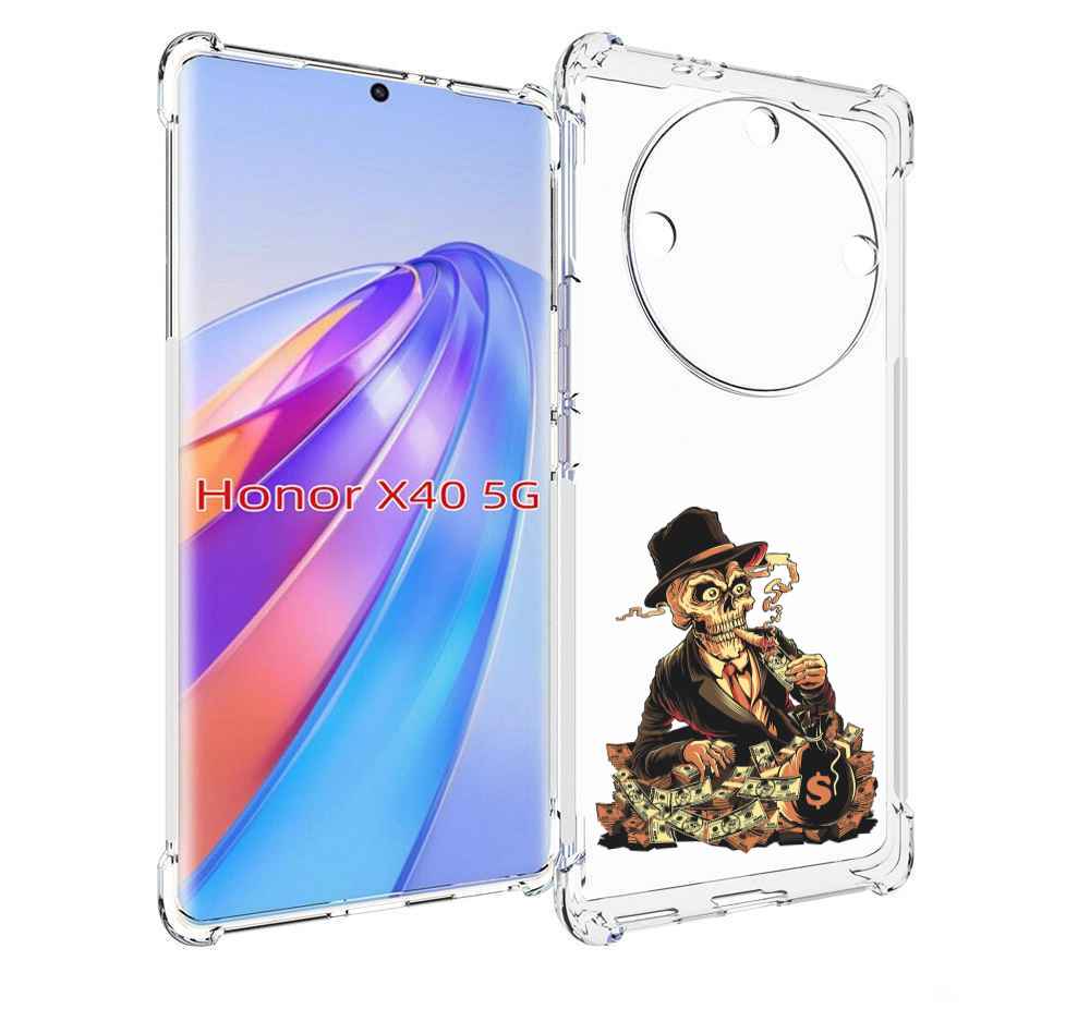 

Чехол MyPads нарисованный череп с сигаретой для Honor X40, Прозрачный, Tocco