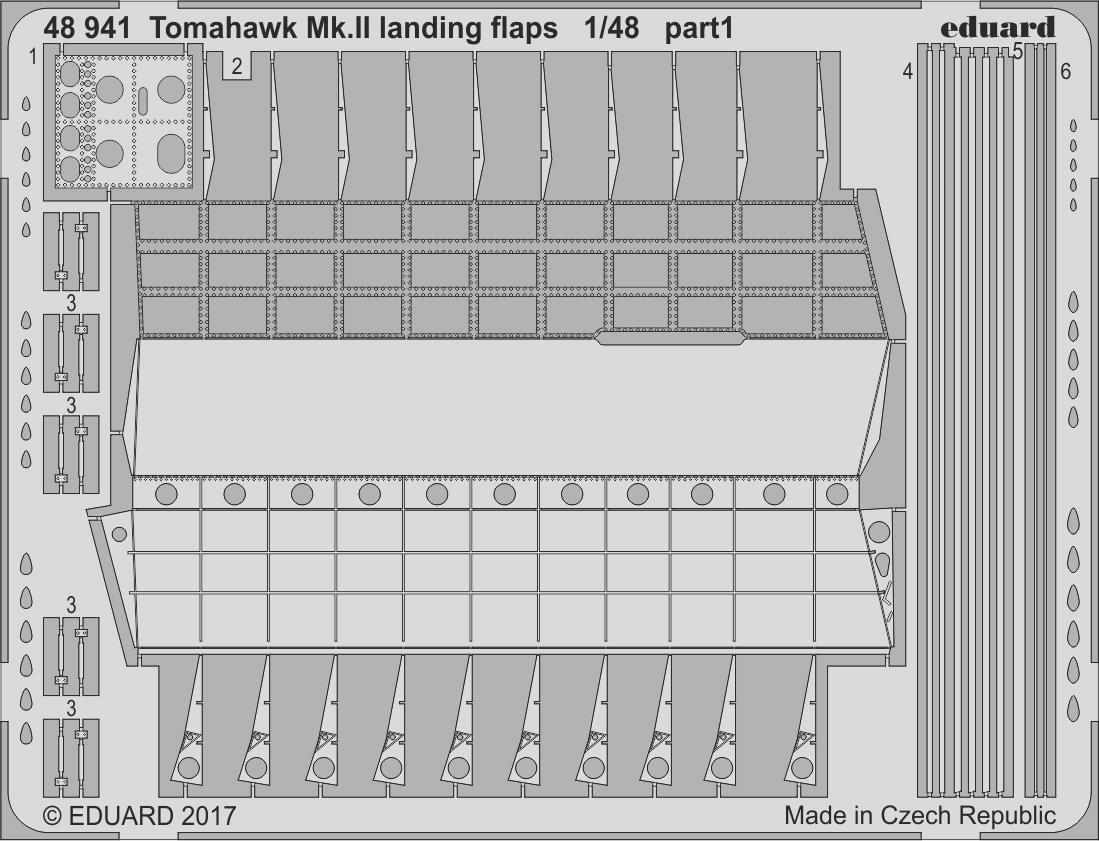 

Фототравление Eduard 48941 Tomahawk Mk II закрылки 1/48, Однотонный