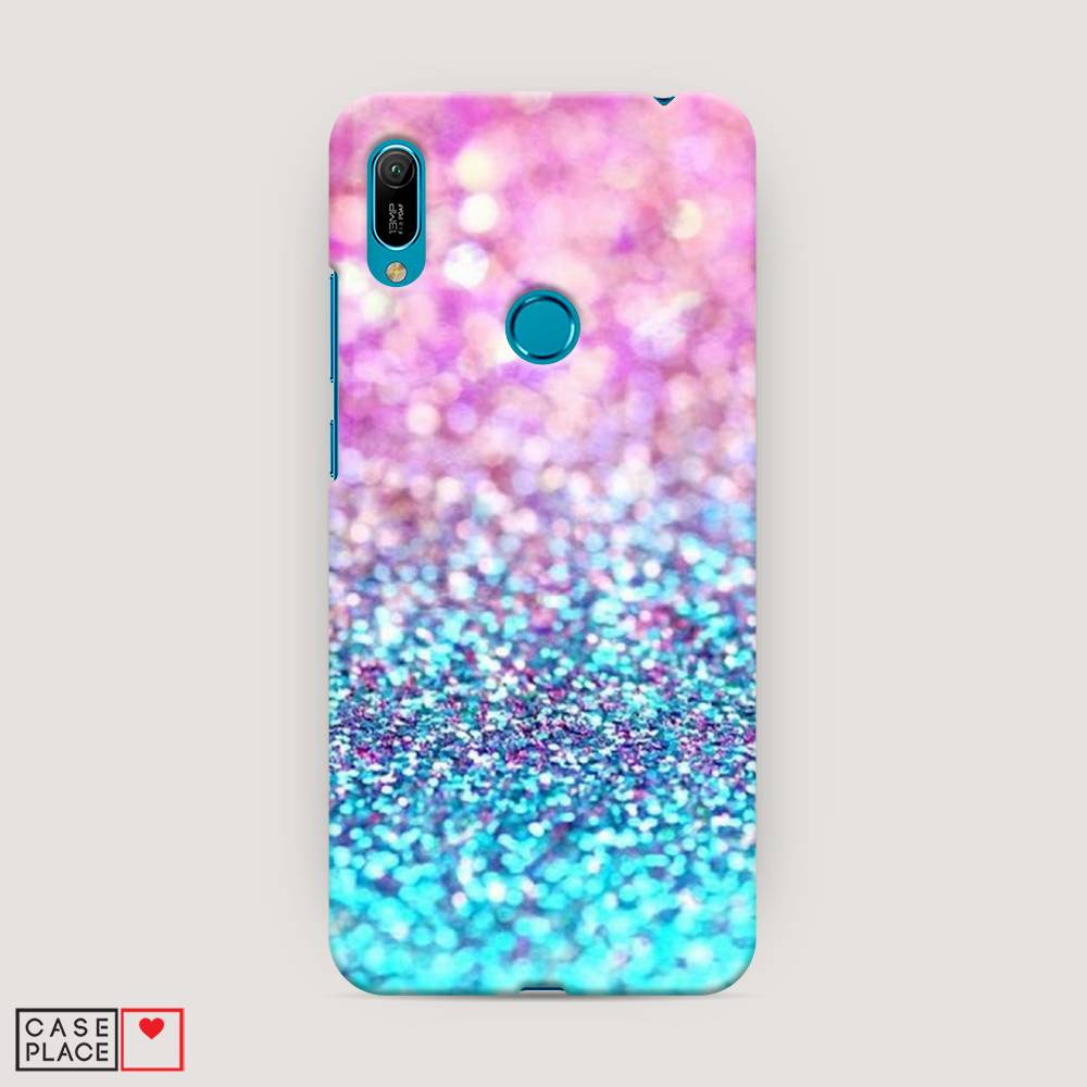 

Чехол Awog "Розово-голубые глиттеры рисунок" для Huawei Y6 2019