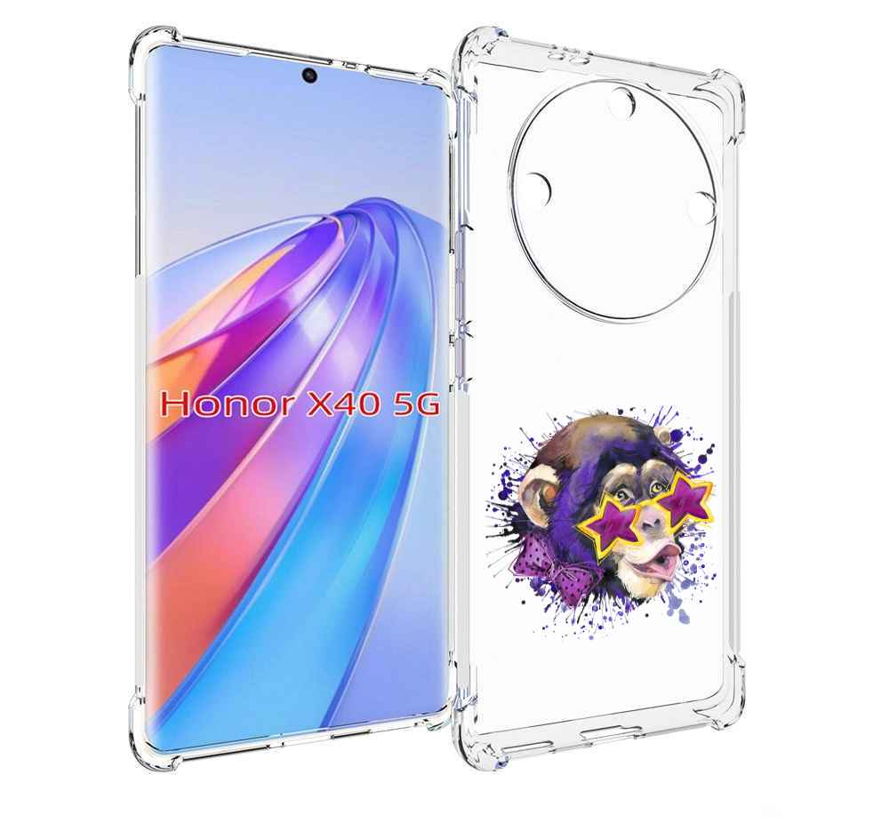 

Чехол MyPads обезьяна в очках для Honor X40, Прозрачный, Tocco