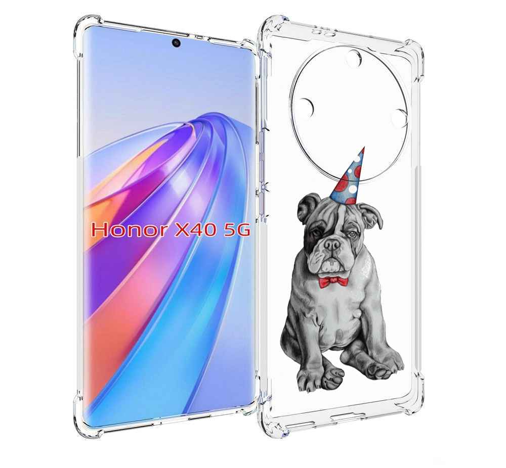 

Чехол MyPads праздничный щенок для Honor X40, Прозрачный, Tocco