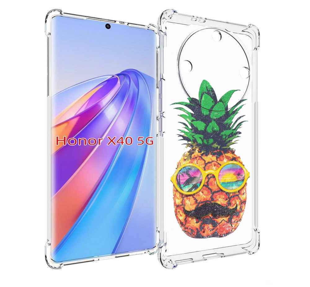 

Чехол MyPads прикольный ананас с лицом для Honor X40, Прозрачный, Tocco