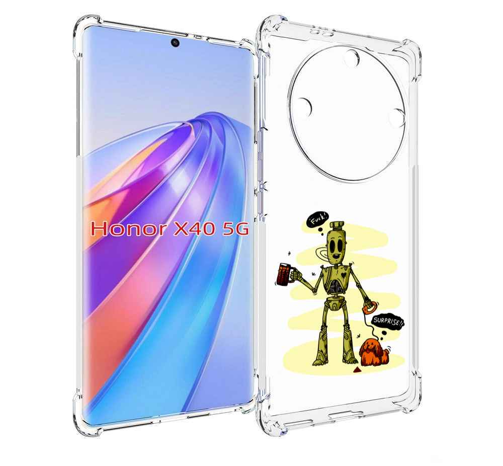 

Чехол MyPads прикольный робот для Honor X40, Прозрачный, Tocco