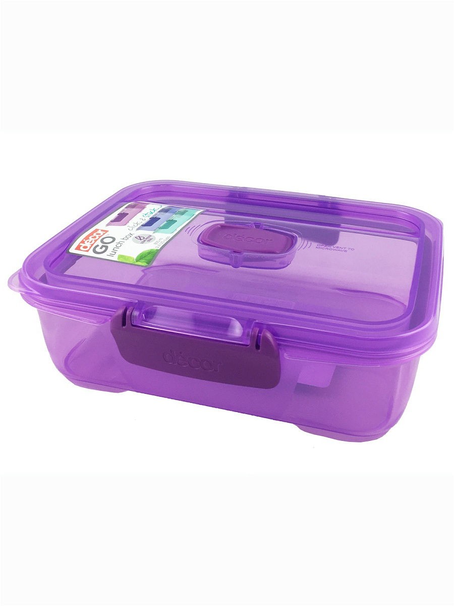 фото Контейнер go lunch box модульный прямоугольный с клапаном 800мл, фуксия decor