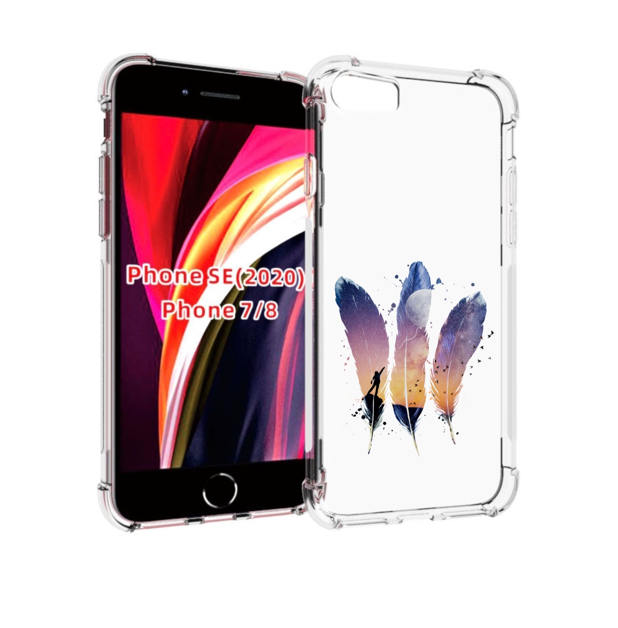 

Чехол MyPads небесные перья для iPhone 7 4.7 / iPhone 8 / iPhone SE 2 (2020), Прозрачный, Tocco