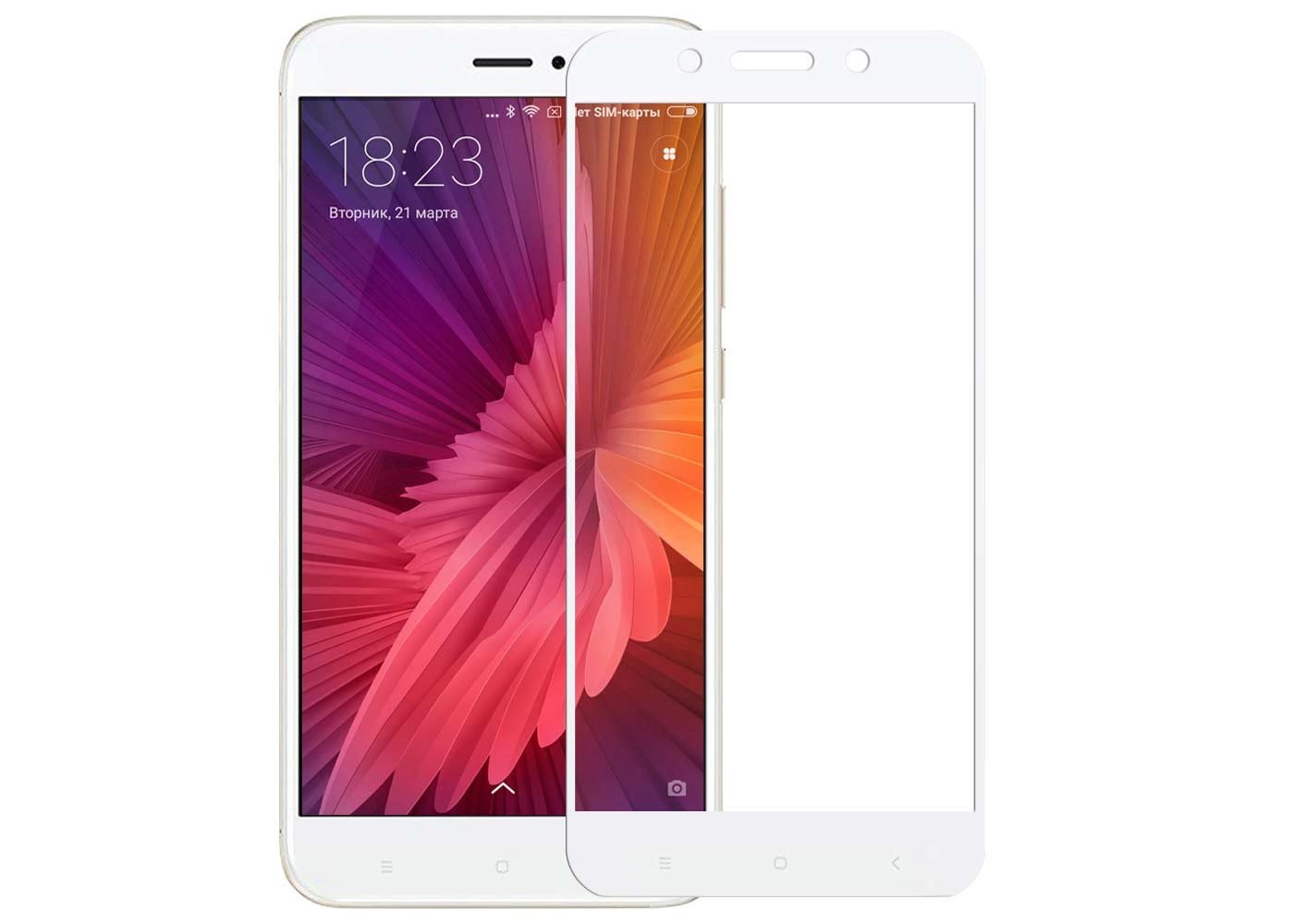 

Защитное стекло 2D для Xiaomi Mi5c белое в т/у