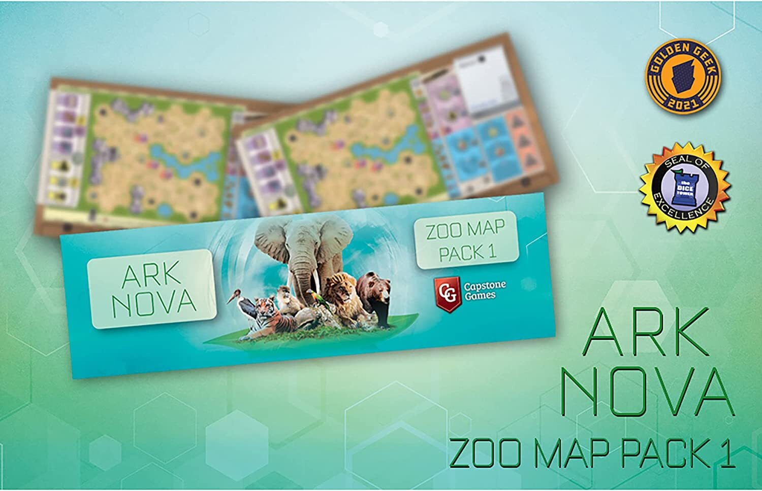 

Набор карточек для игры Ark Nova Map Pack 1 на английском языке, дополнение, FEU76537