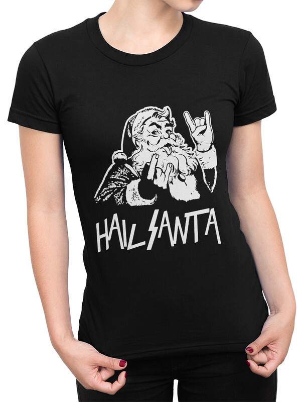 

Футболка женская Dream Shirts Дед Мороз - Hail Santa черная 2XL, Черный, Дед Мороз - Hail Santa