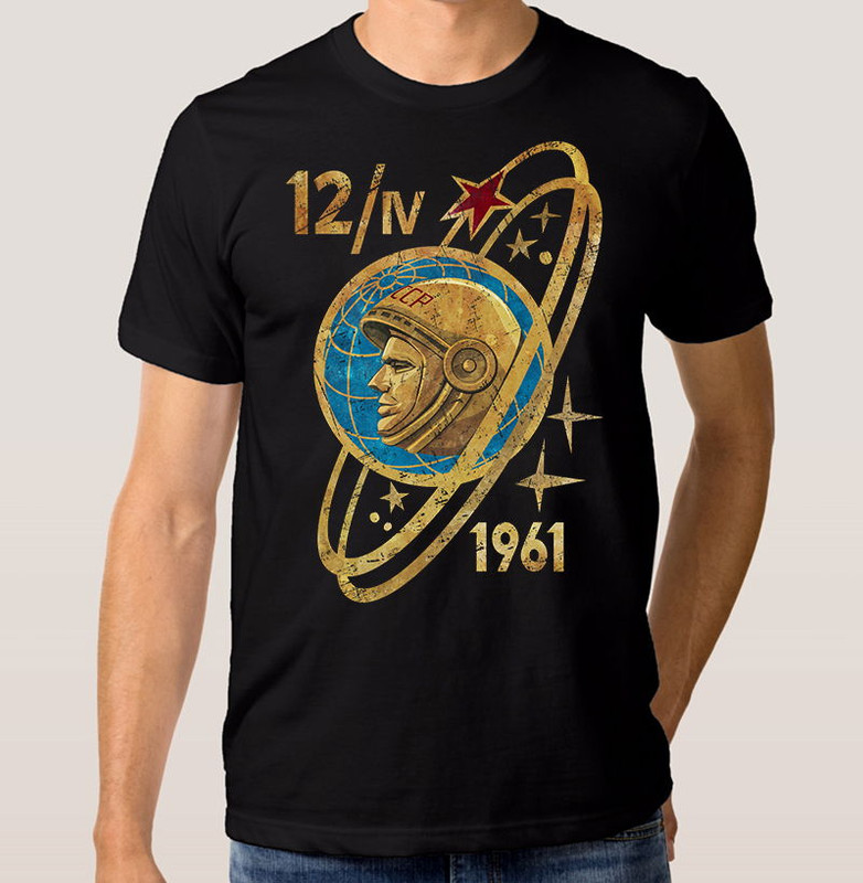 

Футболка мужская Dream Shirts Юрий Гагарин черная 2XL, Черный, "Юрий Гагарин"