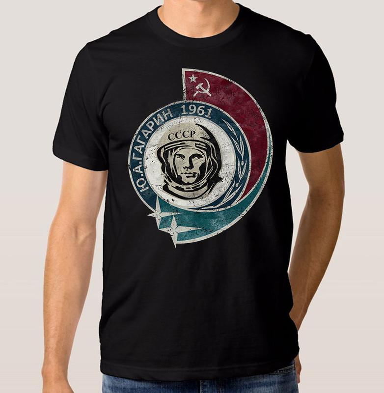 

Футболка мужская Dream Shirts Гагарин черная XL, Черный, Гагарин