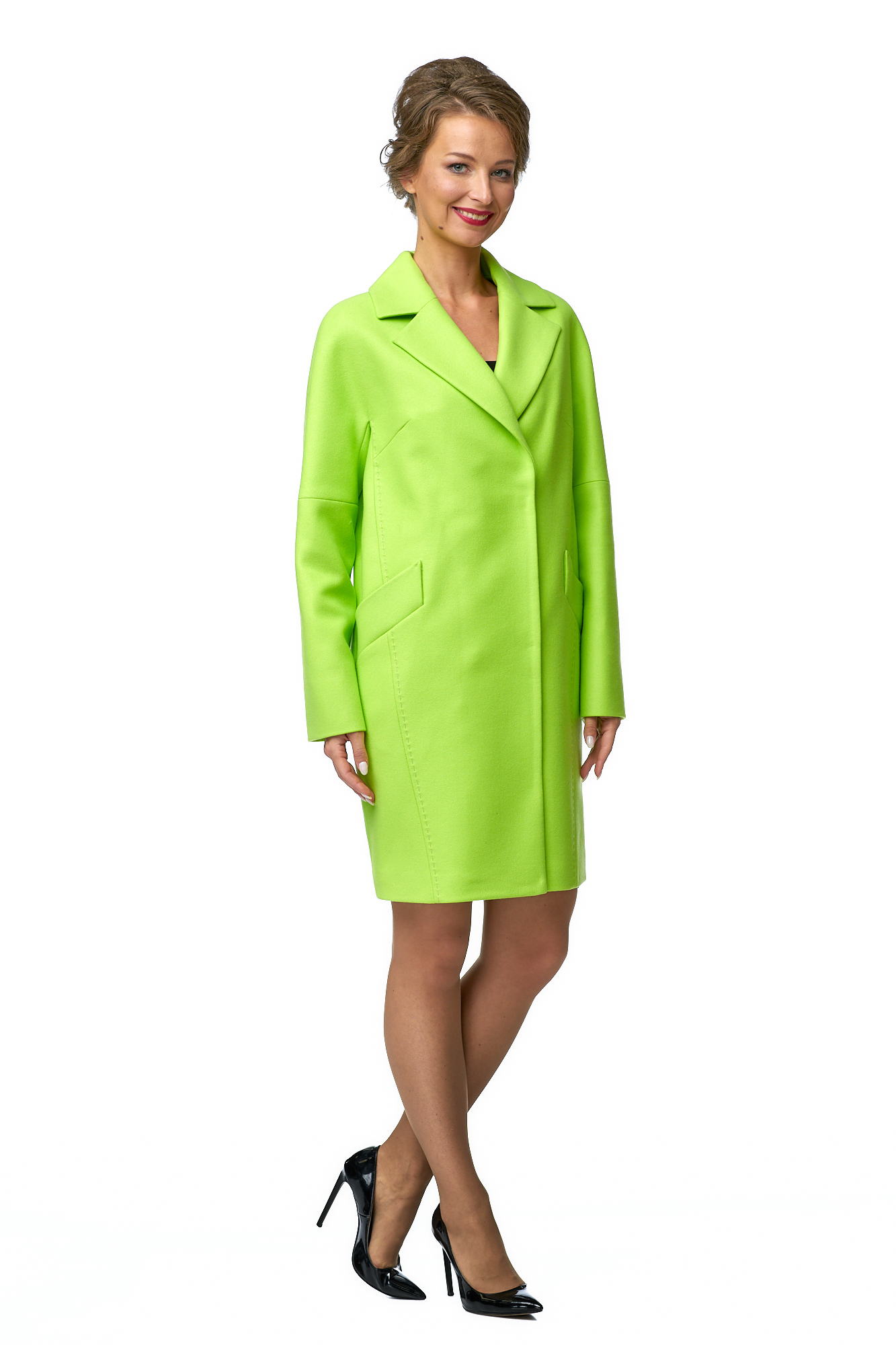 Пальто женское МОСМЕХА 8011119 зеленое 40 RU