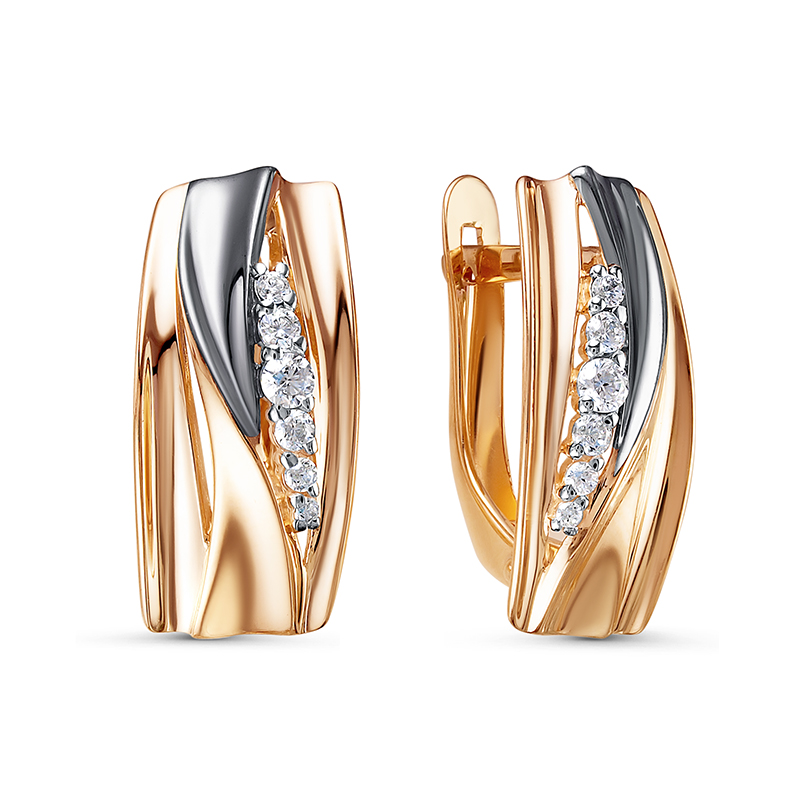 

Серьги из желтого золота с фианитом Yahont 248508, 248508