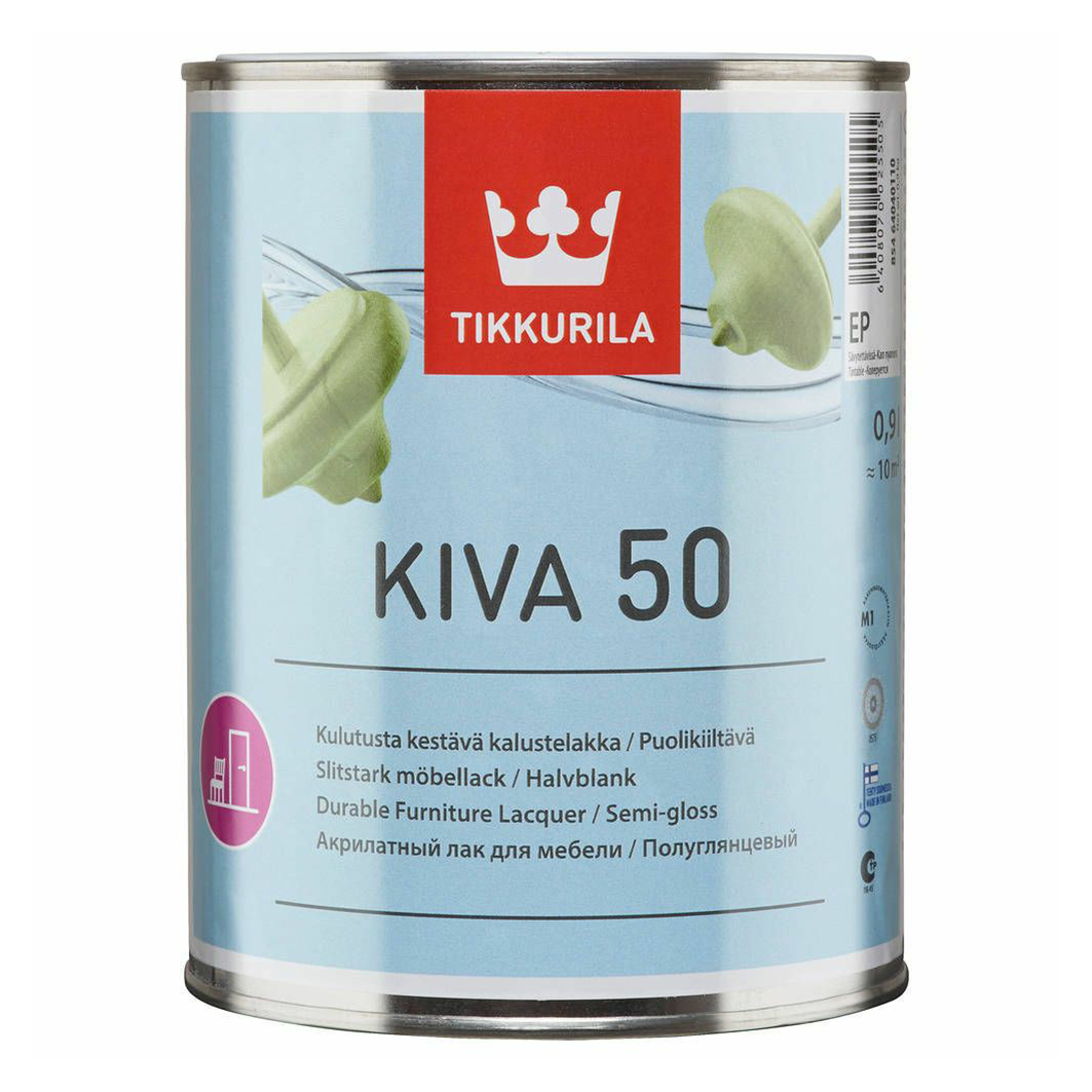 Лак для мебели Tikkurila Kiva 50 полуглянцевый 0,9 л