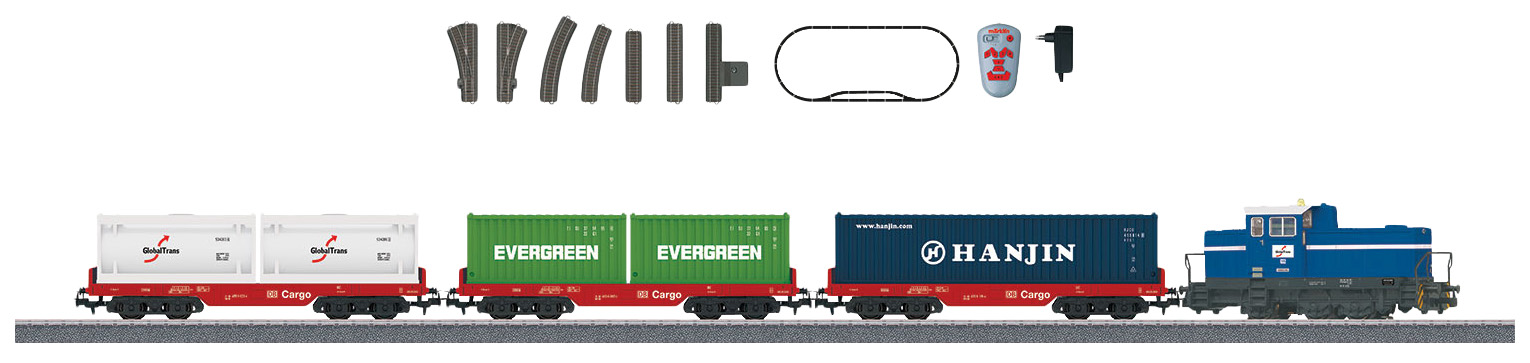 фото Стартовый набор железной дороги "контейнерный поезд", арт. 029452 (h0, 1:87) marklin