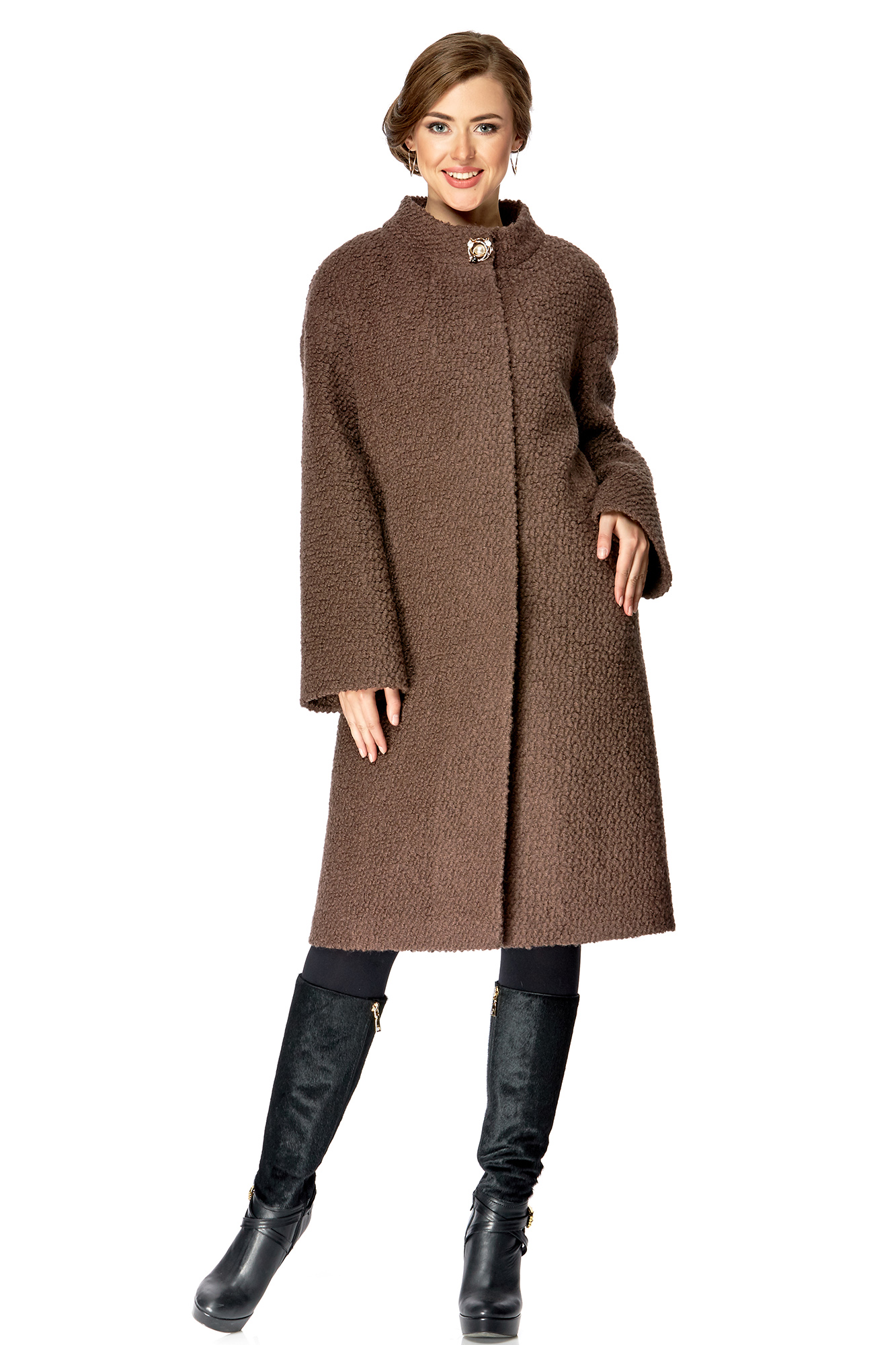 

Пальто женское МОСМЕХА 8011951 коричневое 52 RU, Коричневый, 8011951