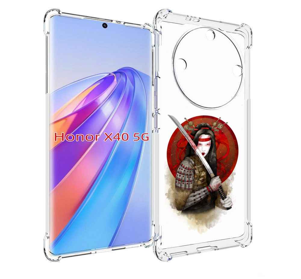 

Чехол MyPads рисованная девушка с катаной для Honor X40, Прозрачный, Tocco