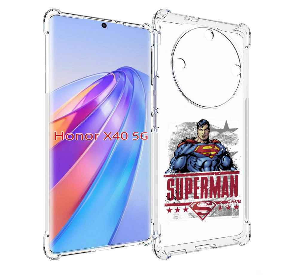 

Чехол MyPads рисунок супермен для Honor X40, Прозрачный, Tocco