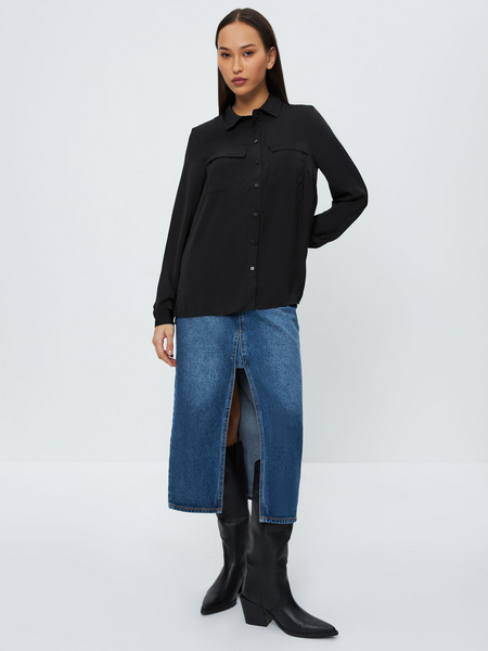 

Рубашка женская ZARINA 2368173359 черная 2XS, 2368173359