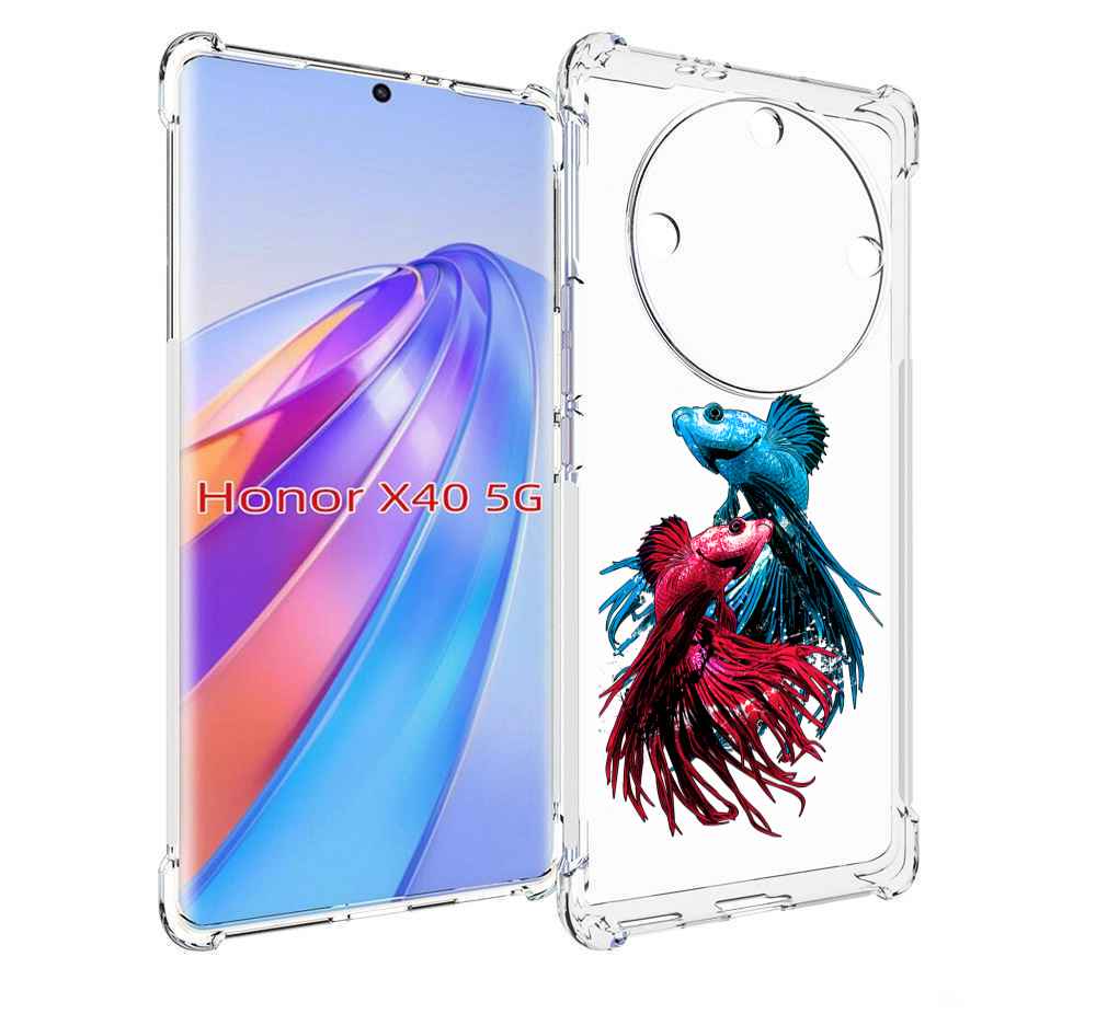 

Чехол MyPads рыбы петушки для Honor X40, Прозрачный, Tocco