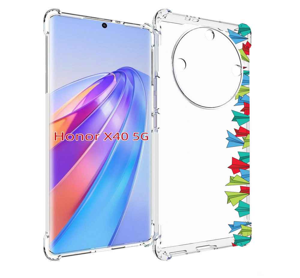 

Чехол MyPads самолетики из листочков для Honor X40, Прозрачный, Tocco