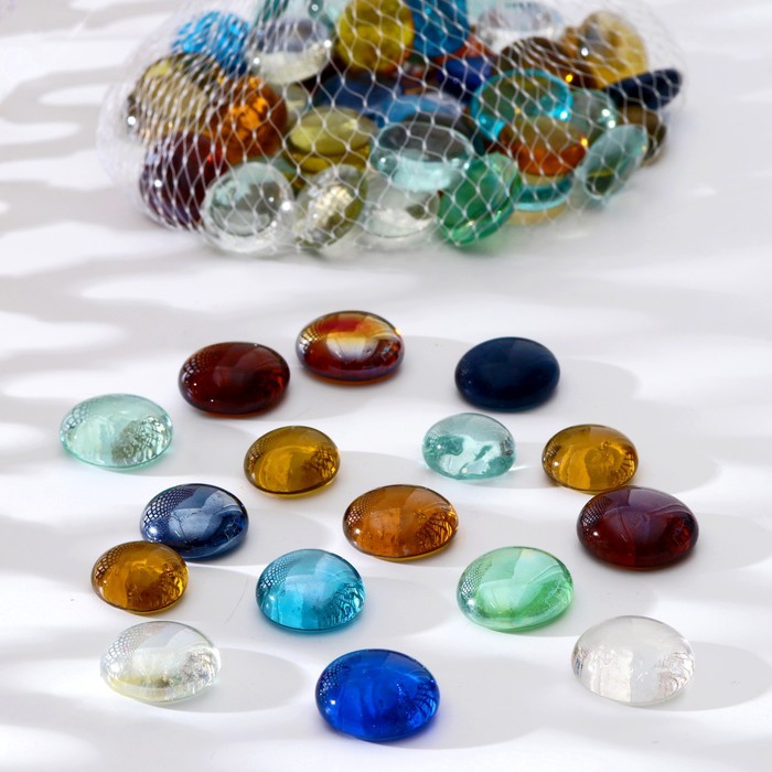 

Камень стекло плоский 250 гр микс, Разноцветный