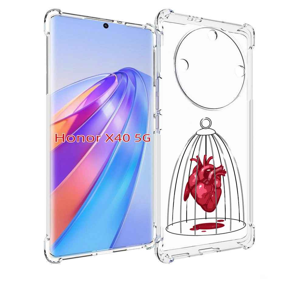 

Чехол MyPads сердце в клетке для Honor X40, Прозрачный, Tocco