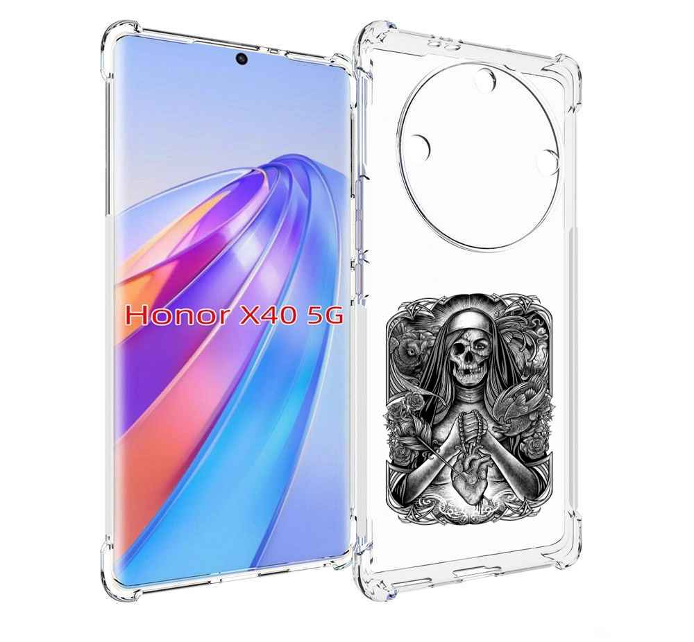 

Чехол MyPads скелет с сердцем для Honor X40, Прозрачный, Tocco