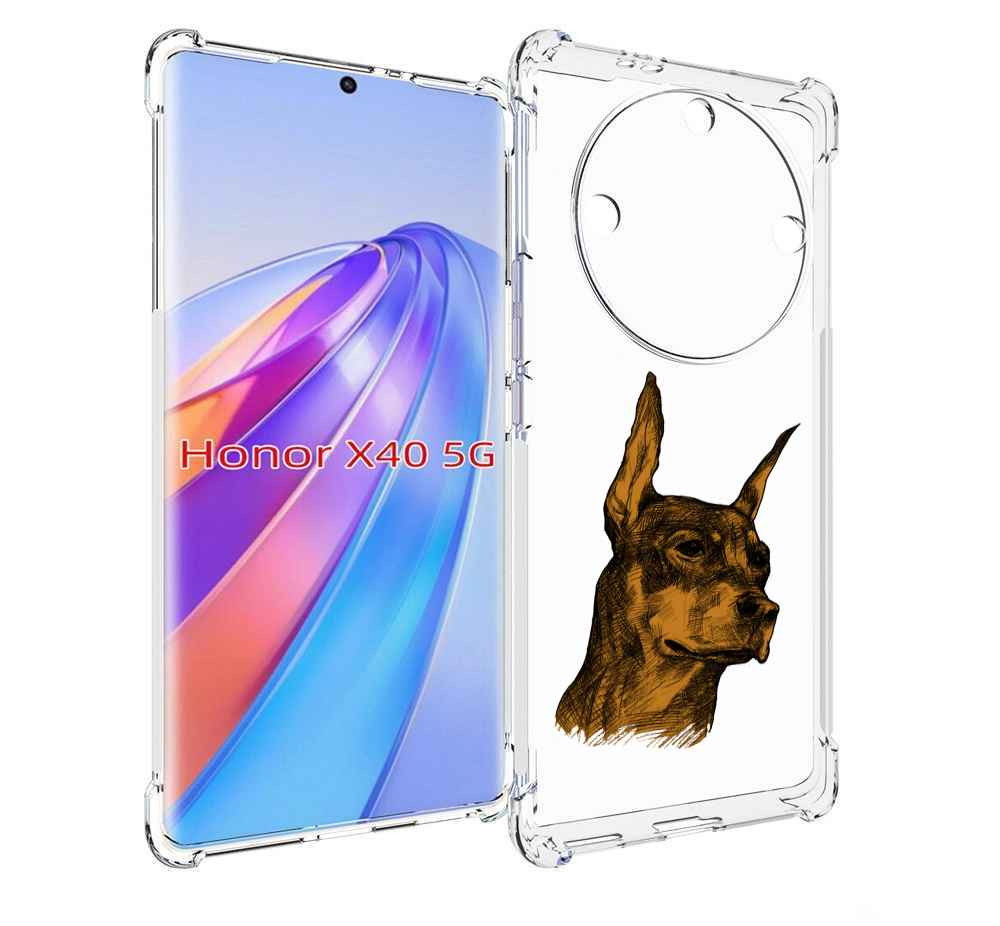 

Чехол MyPads скетч доберман для Honor X40, Прозрачный, Tocco