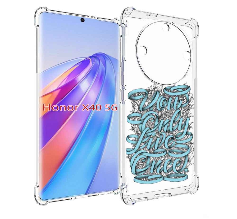 

Чехол MyPads слова из ленты абстракция для Honor X40, Прозрачный, Tocco
