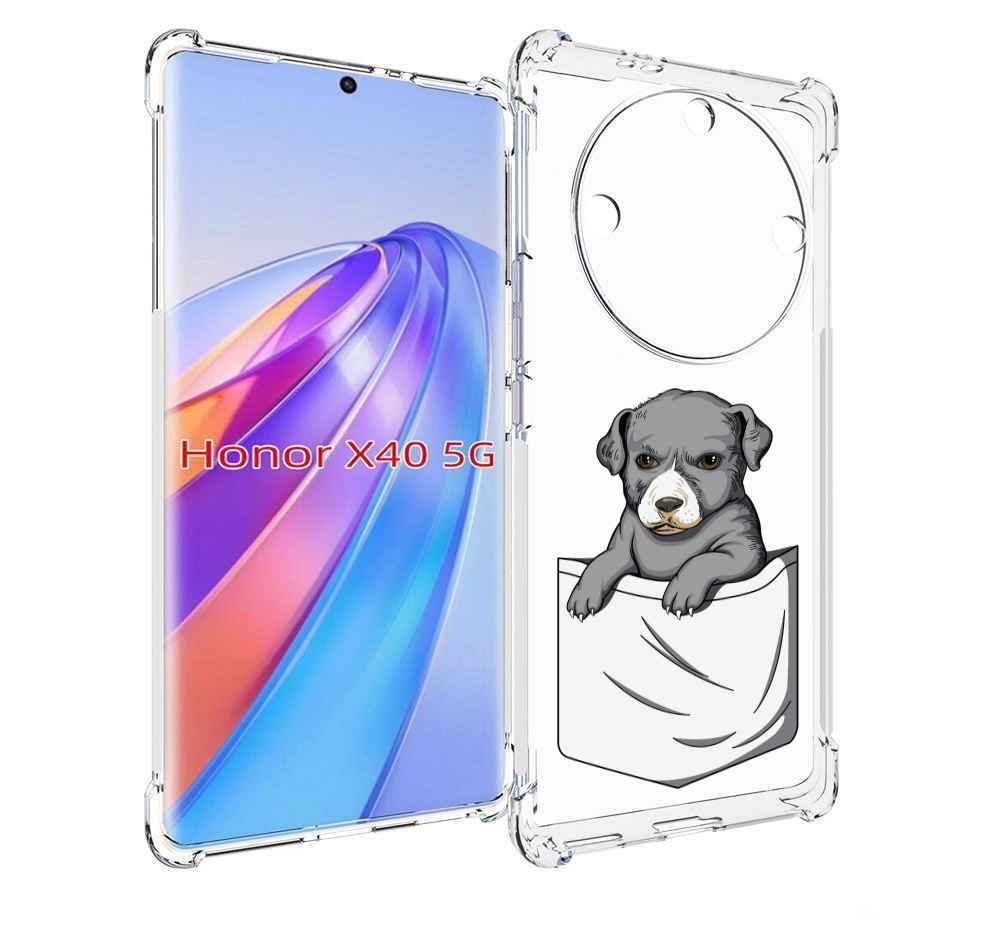 

Чехол MyPads собачка в кармане для Honor X40, Прозрачный, Tocco