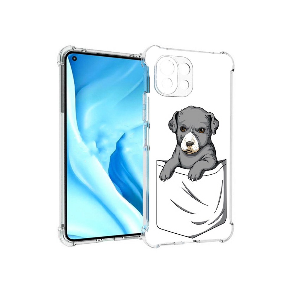 

Чехол MyPads Tocco для Xiaomi Mi 11 Lite собачка в кармане (PT159462.256.611), Прозрачный, Tocco