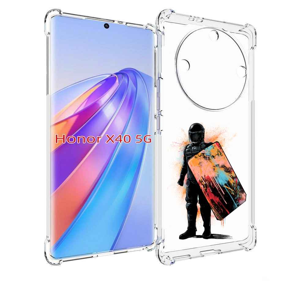 

Чехол MyPads солдат с красочным щитом для Honor X40, Прозрачный, Tocco