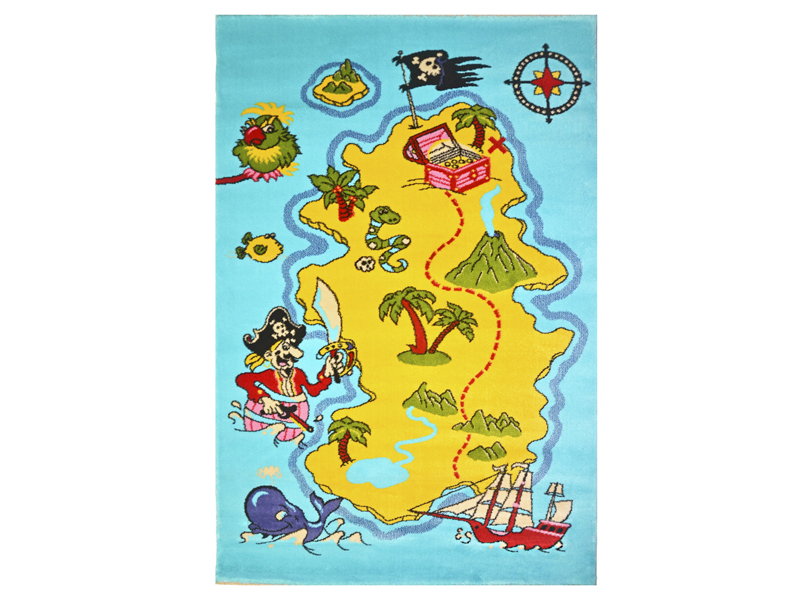 Купить Ковер детский Kamalak tekstil голубой/желтый 160х230 арт. УКД-1009-07,