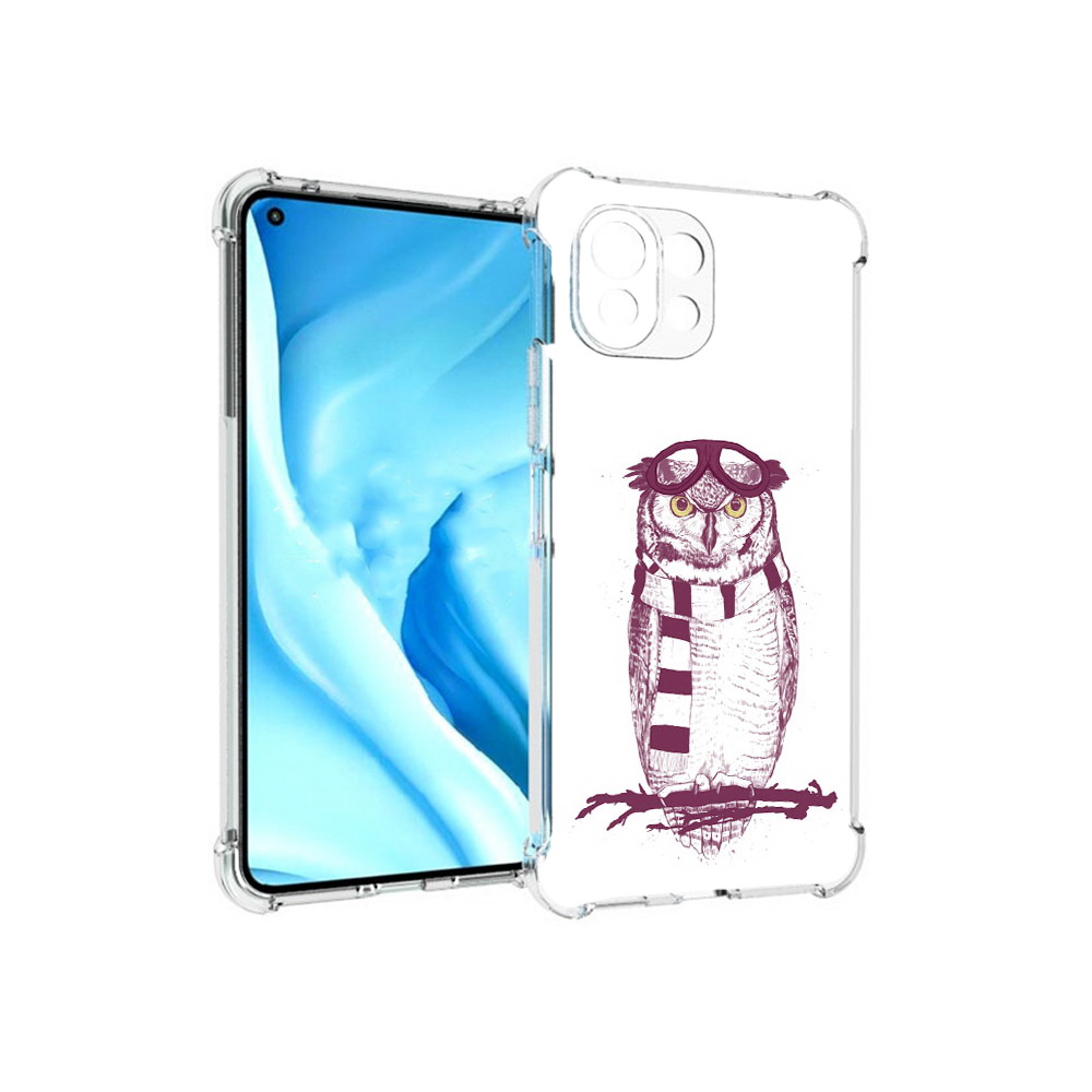 

Чехол MyPads Tocco для Xiaomi Mi 11 Lite сова-летчик (PT159462.256.612), Прозрачный, Tocco