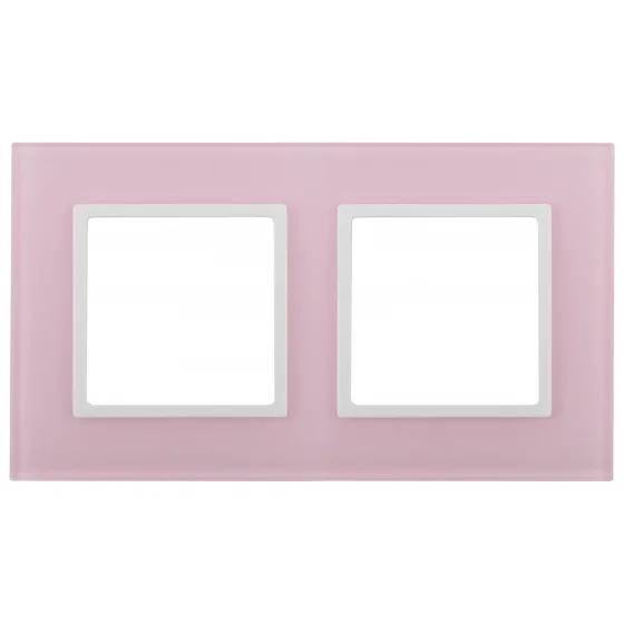 Рамка 2-местная Эра22 Elegance, стекло, розовый+белый, арт.14-5102-30 стул чилли розовый белый