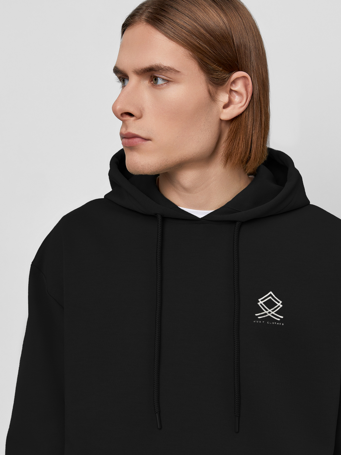 

Худи мужское Just Clothes 000000411 черное 52 RU, Черный, 000000411