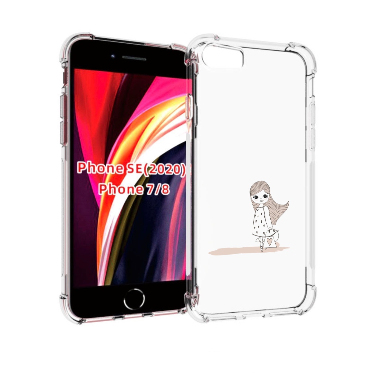 

Чехол MyPads Девочка с сумкой для iPhone 7 4.7 / iPhone 8 / iPhone SE 2 (2020), Прозрачный, Tocco