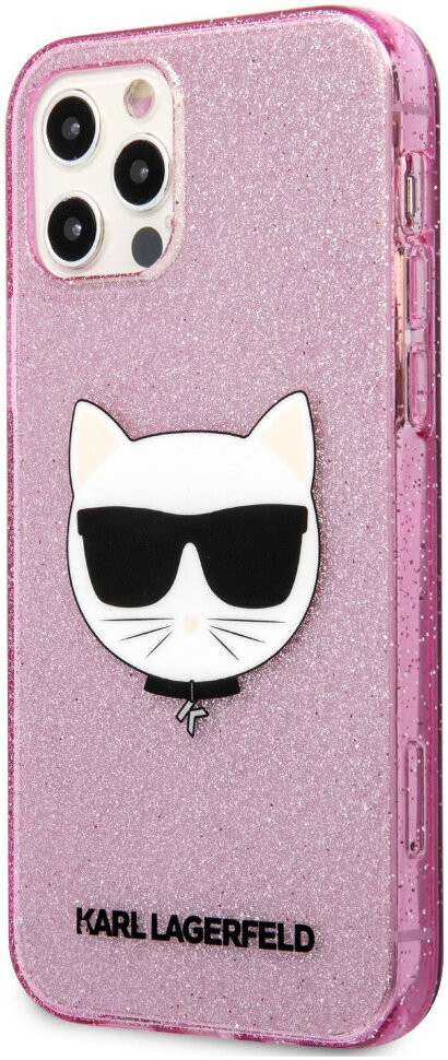 фото Чехол cg mobile karl lagerfeld tpu glitters choupette hard для iphone 12 pro max, розовый