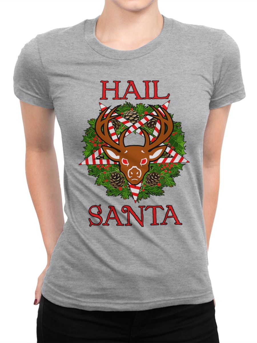 фото Футболка женская dream shirts слава санте - hail santa серая 3xl