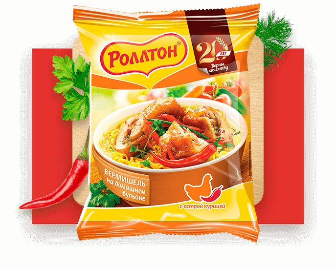 

Вермишель Роллтон на домашнем бульоне с курицей 42 шт по 60 г