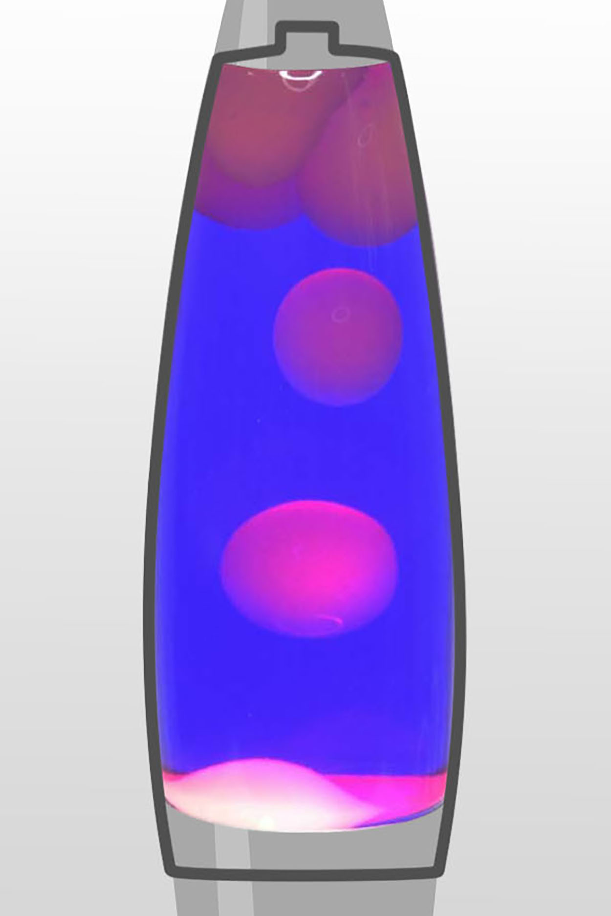 Колба Amperia для лава-лампы Rocket 35 см Белая/Фиолетовая 19x5.5