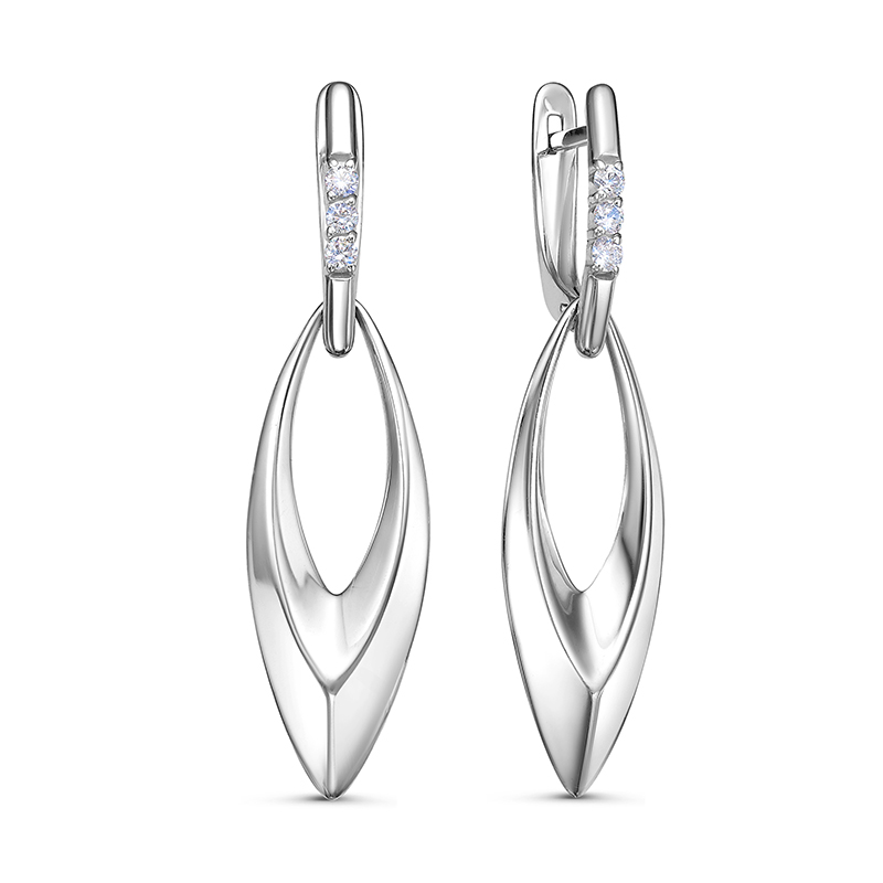 

Серьги из серебра с фианитом Яхонт Ювелирный 248585, 248585