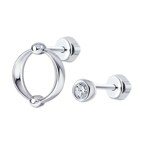 

Серьги-пусеты из серебра с фианитом Yahont 249529, 249529