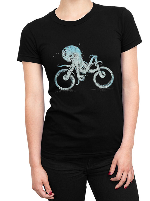 фото Футболка женская dream shirts осьминог-велосипед черная l
