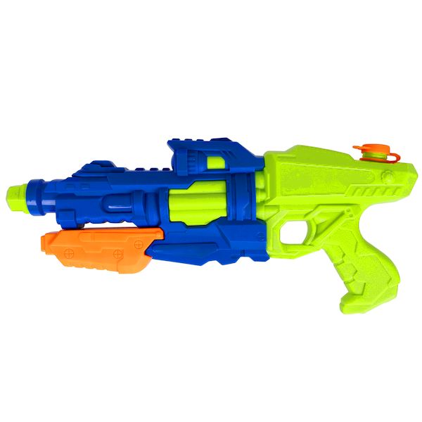 Водный пистолет игрушечный с помпой Bondibon Наше Лето, РАС 42х18,5 см, бело-синий
